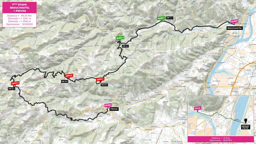 Carte étape 7 Beauchastel - privas