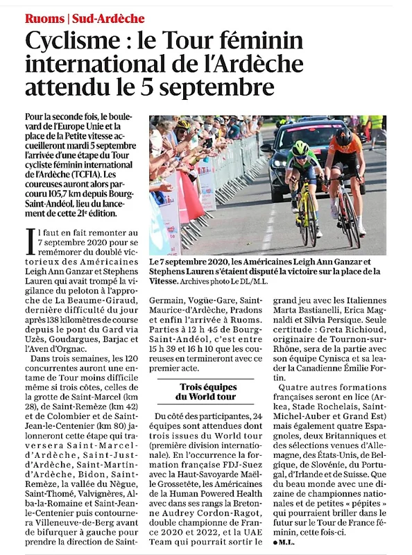 TCFIA Presentation -etape Bourg Saint Andeol Ruoms