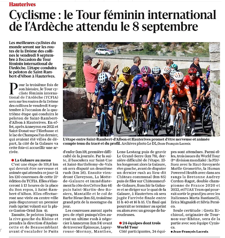 Présentation étape Saint Rambert d'Albon Hauterives