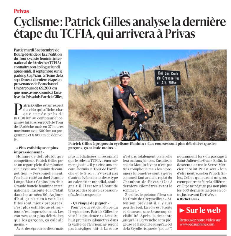 TCFIA 2023 - 7e étape - Beauchastel-Privas - Présentation Le Dauphiné Libéré